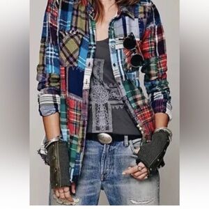 We The Free Lost In Plaid Colorful Plaid Shirt. XS